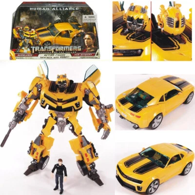 TRANSFORMERS ROTF BUMBLEBEE MENSCH ALLIANZ ROBOTERAUTO SAM WITWICKY ACTIONFIGUR
