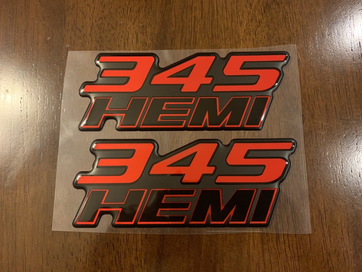345 HEMI Badges (Pair) For Challenger/Charger/Durango/300/Jeep
