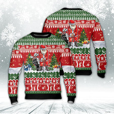 Golf Santa Christmas Sweater For Men  Women Lightweight Xmas Gift