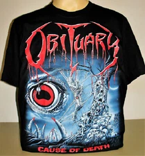 Obituary Cause Of Death Black T-Shirt Size S M L XL 2XL 3XL Death Metal Band New