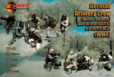 Mars 72142 - German Artillery Crew Winter + 10,5cm LG42/43 & 8cm s.G.W.34 - 1:72