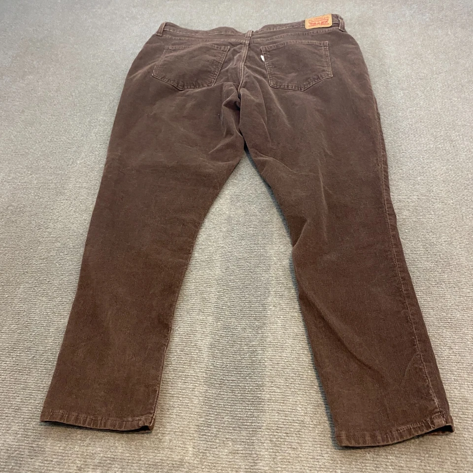 Pantalones Levi's 721 para mujer 34 marrón pana elástico blanco lengüeta tiro alto pierna ajustada Foto 3 de 4