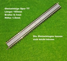 5x Gleiseinlage Gleis 165mm insg. 825mm Spur TT - Grau - 3D Druck PLA