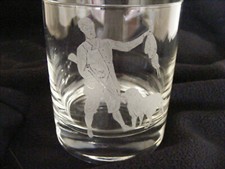 Country Pursuits  / Game  Whisky  Glass   Hand  Engraved  Height  3.1/2"  Inches