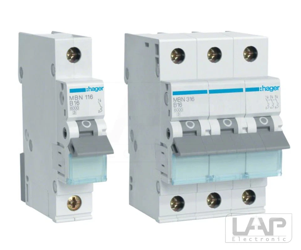 Hager Leitungsschutzschalter LS-Schalter Sicherungsautomat RCD FI 1-polig 3-poli - Bild 3 von 4