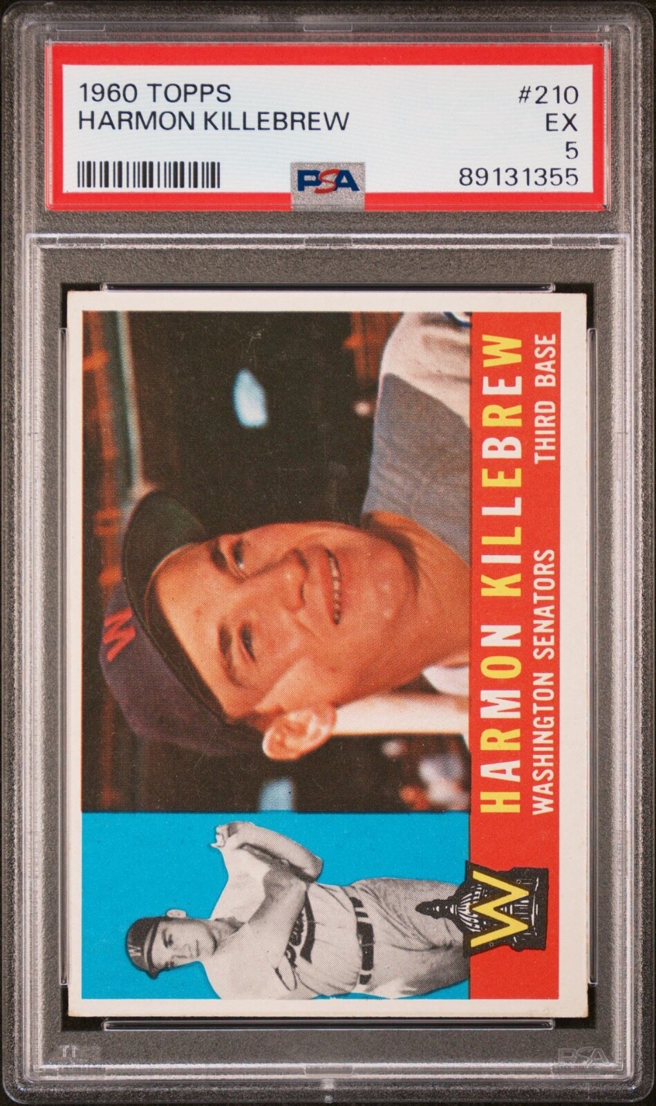 1960 TOPPS #210 HARMON KILLEBREW MINNESOTA TWINS HOF PSA 5 LOOKS NICER SHARP!