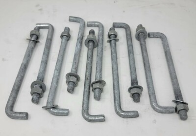 (10)  1/2x12'' Bent Anchor Bolts Hot Dipped Galvanized threaded w/Nut & washer