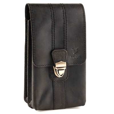 MATADOR Leder Hüfttasche MALAGA XL Universal Handy Gürteltasche 7.5 Zoll Schwarz