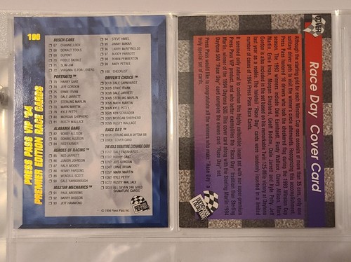 1994 Press Pass VIP Premier Edition Race Cards Complete Set #1-100 - Picture 24 of 24