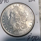 1890 Silver Morgan Dollar AU