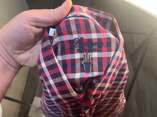 Luchiano Visconti Men's pink, blue and khaki check long sleeve shirt Large L - Picture 6 of 9