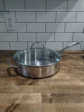 CALPHALON 5003 Stainless Steel Saute Pan With Lid - 3 QT 