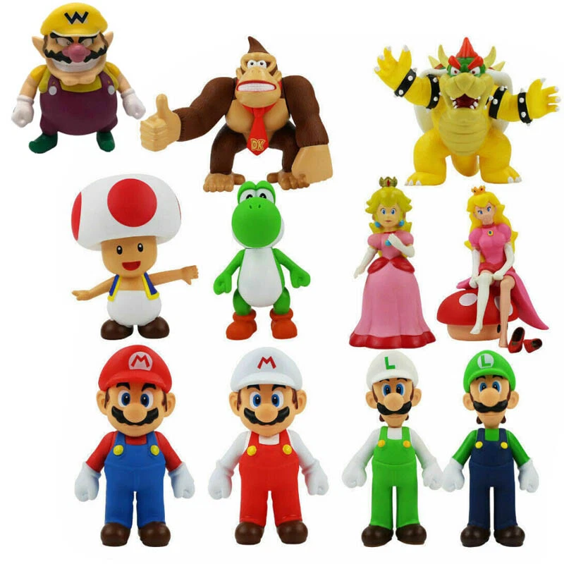 10 PCS Super Mario Luigi Yoshi Toad Princesa Wario DK Goomba Mario Luigi  Fire - Super Size Figure Collection - Colecionáveis - Magazine Luiza