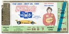 1985 INDIANAPOLIS 500 Ticket Stub 5-26-85 EX=  Rick Mears — photo 1
