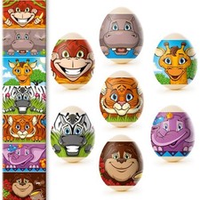Heat Shrink Wrap Easter Egg Wraps Sleeve Decoration Sticker Animals Jungle Kids