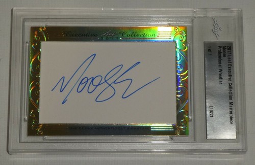 Moose Signed 2017 Leaf Executive Collection Masterpiece 1/1 Card Quinn Ojinnaka - Picture 2 of 12