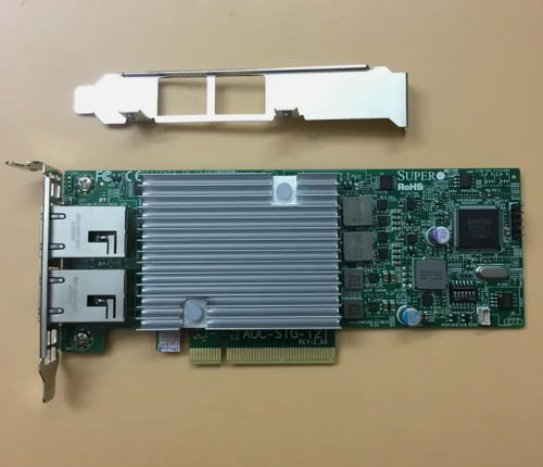 Supermicro AOC-STG-i2T Dual Port 10GbE Ethernet PCI-E Adapter NIC Intel X540-AT2 - Picture 2 of 3