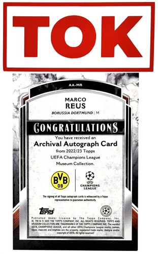2022-23 Topps Museum Collection UCL Archival Saphire 74/75Marco Reus Auto AA-MR - Bild 2 von 2