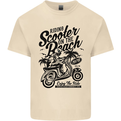 Scooter Am Strand MOD Herren Maglietta Tee Top
