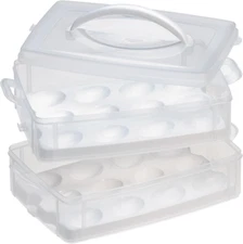 Snapware 2-Layer Deviled Egg Carrier with Lid and Handle, Microwave Safe
