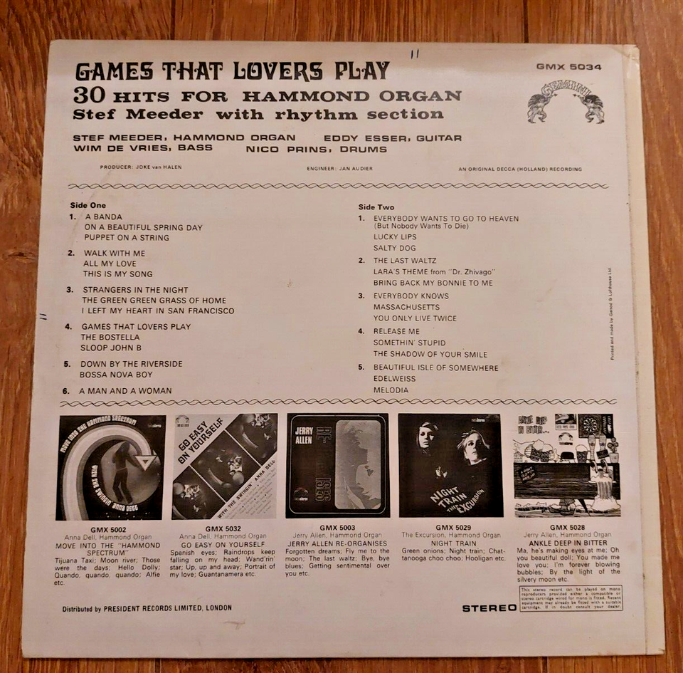 STEF MEEDER * GAMES THAT LOVERS PLAY * VINYL LP CHEESECAKE COVER