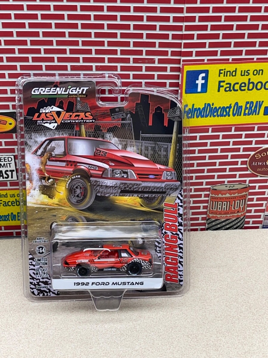 Greenlight 1/64 - 1992 Ford Mustang GT 5.0 - Midnight Drags - Rouge Blanc Bleu