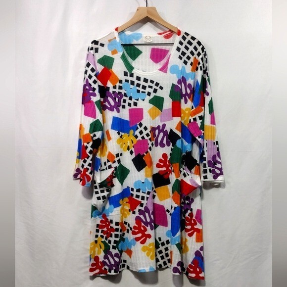 knitted festival dress Tove Hand Knit Flower Mini Dress - Blue main image 0