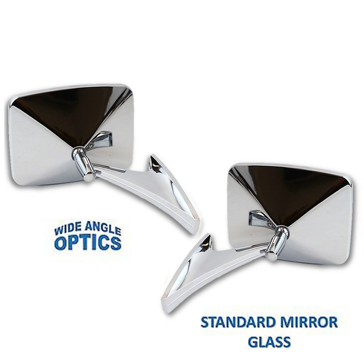 73-91 Chevy Truck Chrome Square LED Turn Signal Convex Rear View