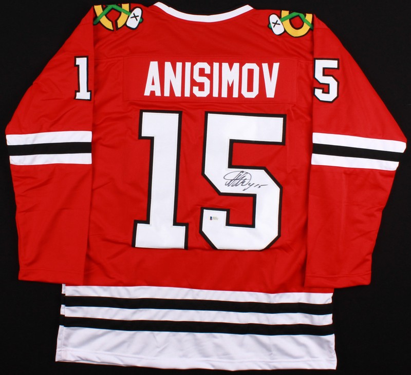 Artem Anisimov Signed Blackhawks Jersey (Beckett COA)Playing career 2005–present