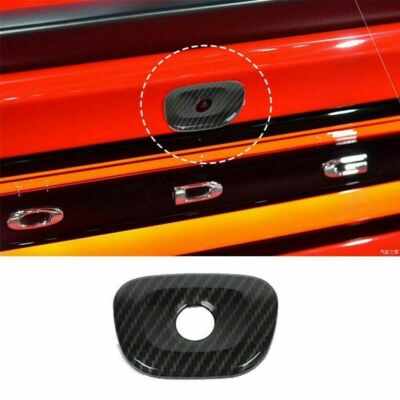 Car Rear Tailgate Camera Cover Trim Bezels for Dodge Charger 2015+ Carbon Fiber