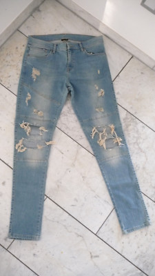 TOP STYLISCH AVIOR Jeans, CARLOS, Herren 33 skinny, hellblau, destroyed