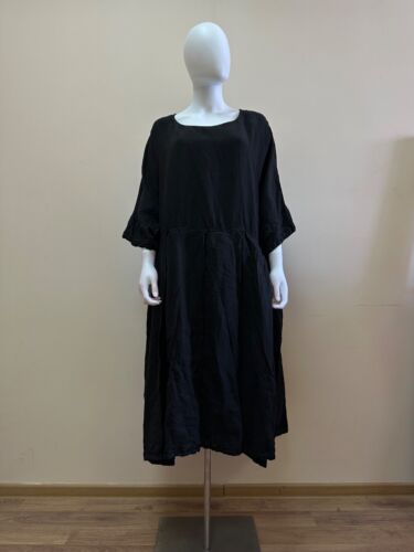 RUNDHOLZ BLACK LABEL Black Linen Dress Winth Pocket Size L - Picture 3 of 21