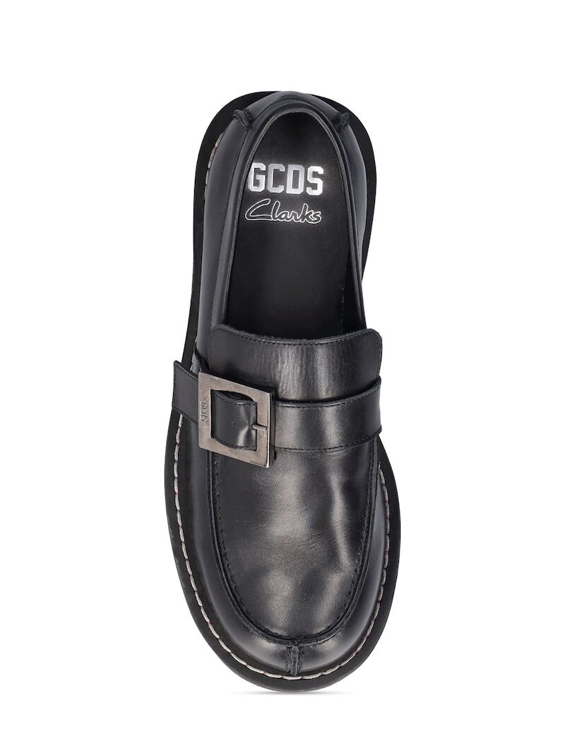GCDS X Clarks Unisex Black Leather Loafers RRP £275