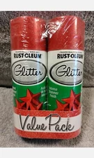 RUST-OLEUM RED GLITTER SPRAY PAINT 2-PACK BRAND NEW SEALED CHRISTMAS YULETIDE