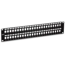 48-Port Blank Keystone 2U HD Patch Panel TC-KP48 2U 19” Metal Rackmount Housi...