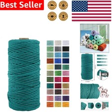 Soft 3mm Natural Cotton Macrame Cord 109 Yards Twisted Rope for Wall Hangings