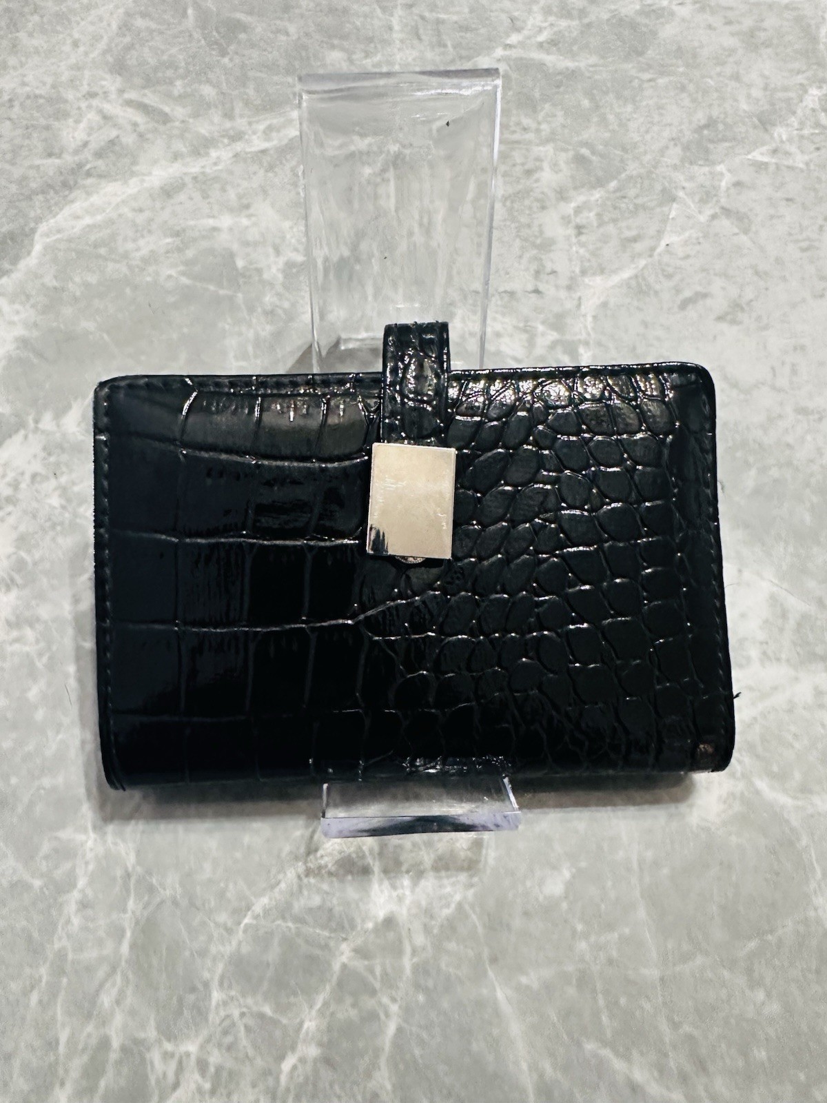 Womens Wallet Black Faux Snakeskin Croft & Barrow Kohl’s New