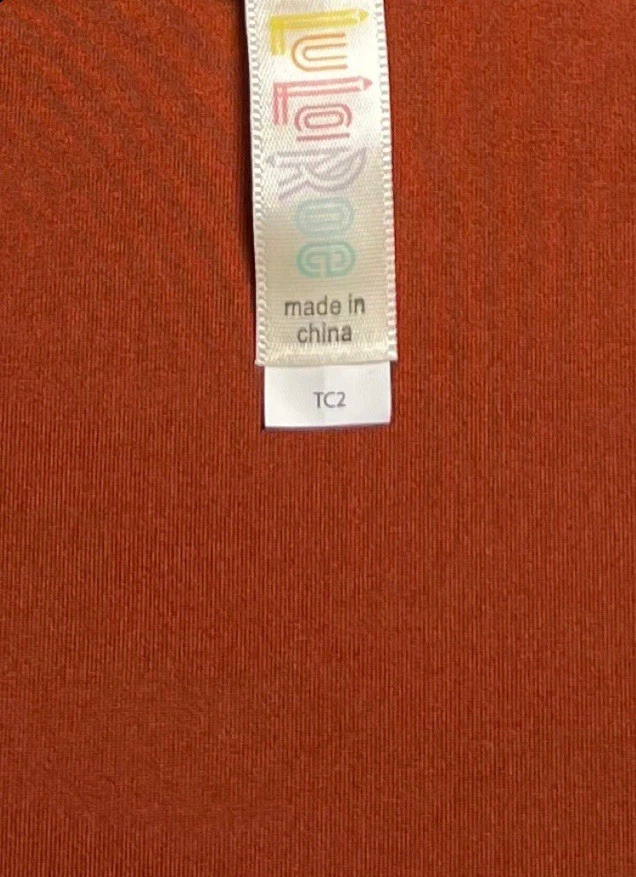 LuLaRoe 紧身裤 TC2 高曲线 2 实心秋季 PUMPKIN 橙色兵马俑 — 第 4/4 张图片