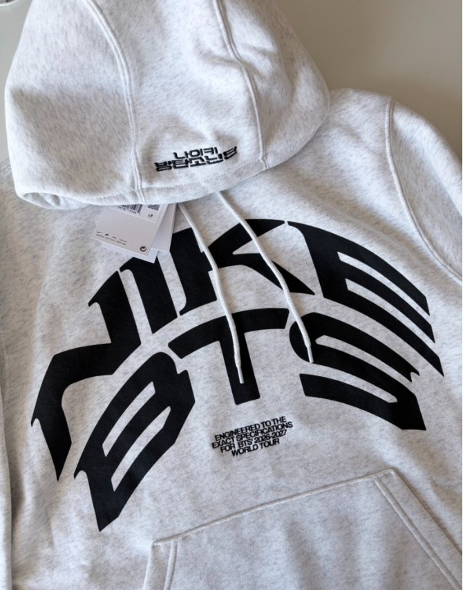 NIKE x BTS ARIRANG Korea Limited Grey Hoodie Original Merch Size