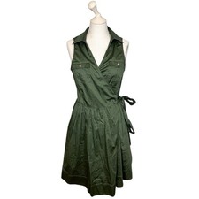 NWT White House Black Market Wrap Midi Dress Green Women s 8