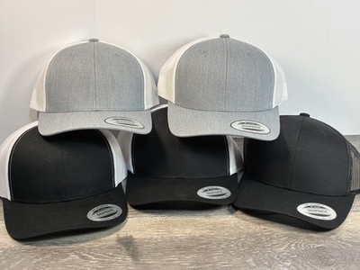 Retro Trucker Hats x5 Snapback Mesh Back Blank Cap gray-black Yupoong Classics