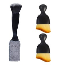 3-Piece Car Interior Detailing Brush Set - Microfiber Dusting Tools for Auto