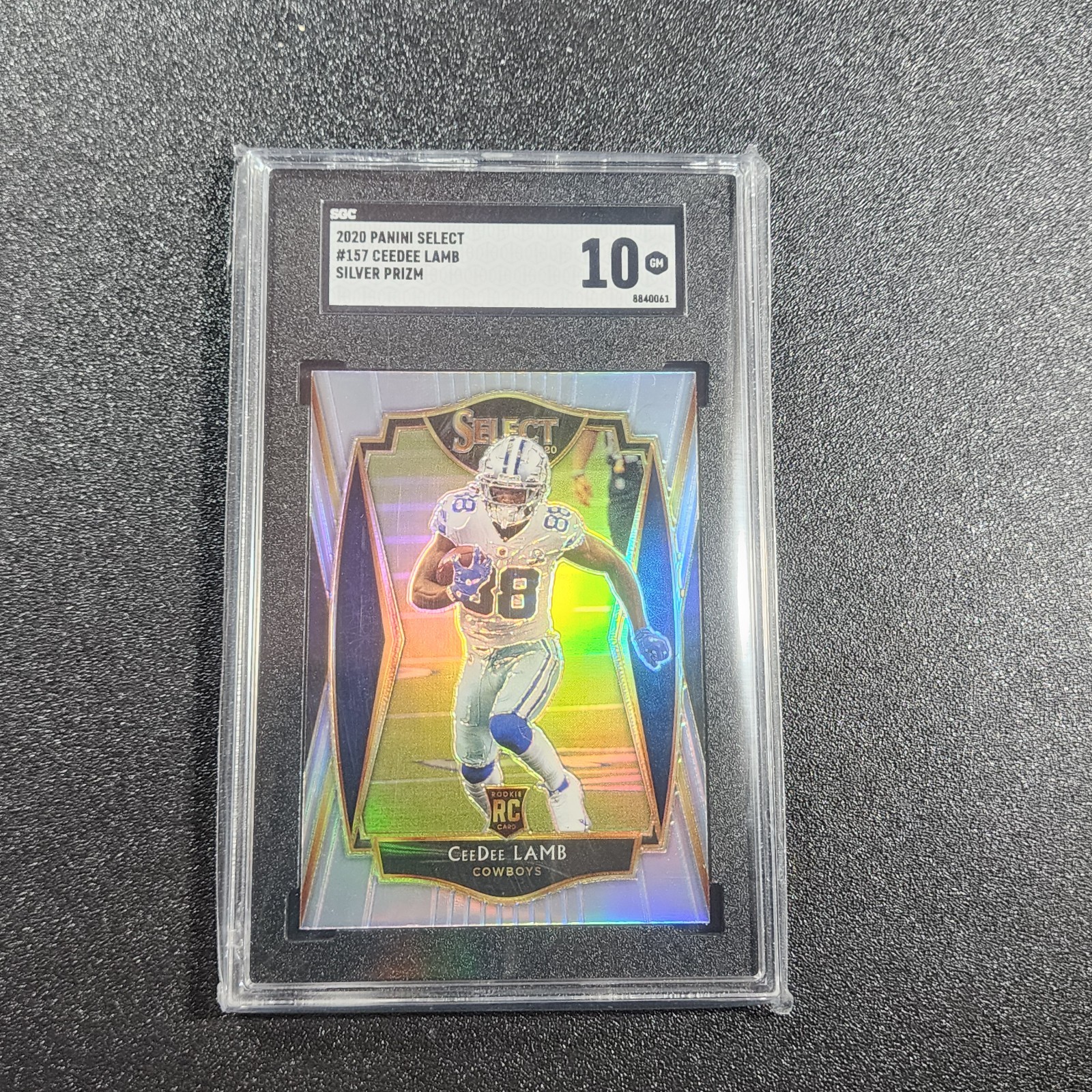 2020 Panini Select #157 Ceedee Lamb Silver Prizm Sgc10