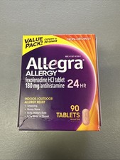Allegra Allergy 24HR Non Drowsy Antihistamine Tablets, 90 Count Exp 04/26 NEW 