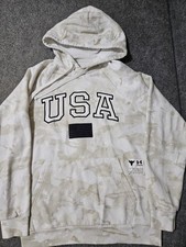Under Armour Project Rock USA Veterans Day White Camo Pullover Hoodie Size S