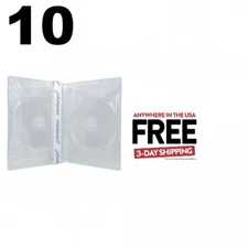 10 STANDARD Super Clear Double DVD Cases ** 1-3 DAY