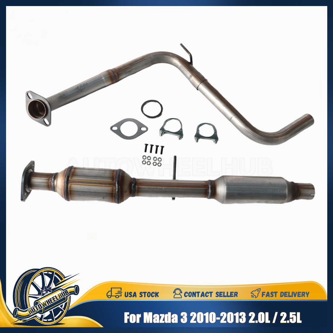Catalytic Converter & Rear Pipe for 2010 2011 2012 2013 Mazda 3 2.0L / 2.5L