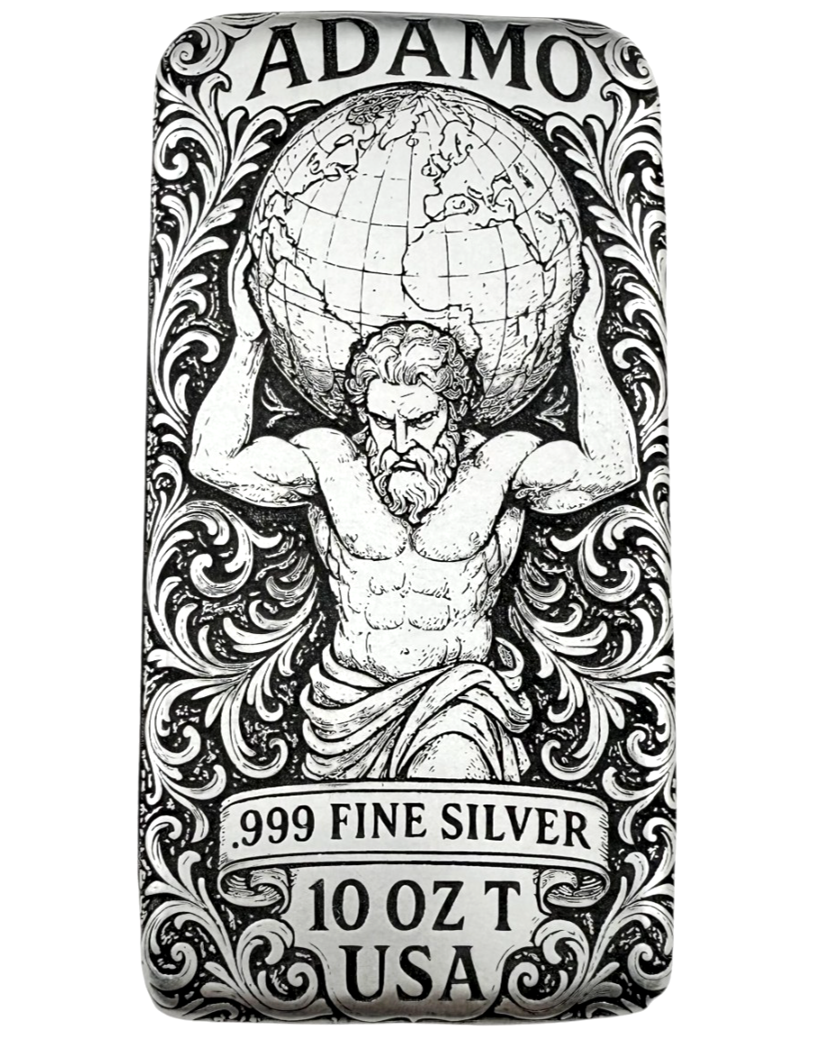 10 oz Silver Art Bar 999 - Atlas - Exclusive Limited Edition