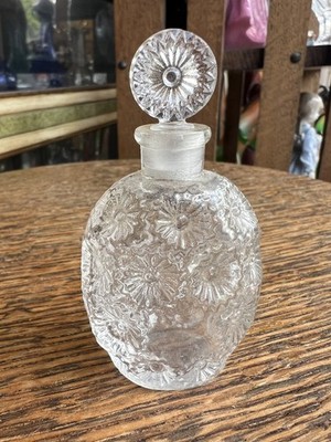 Vintage Lalique Rose/Lilas Worth Glass Perfume Bottle France 2.75'' - c. 1930s #1