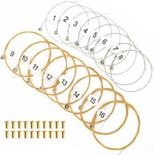 Lyre Harp a Sets of 16 Replacement Metal Strings with 20 Pcs Gold Brass Hollow R